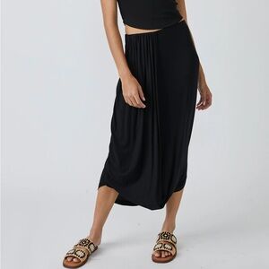 Free People FP Beach Daphne Drape Skirt Black Women’s M